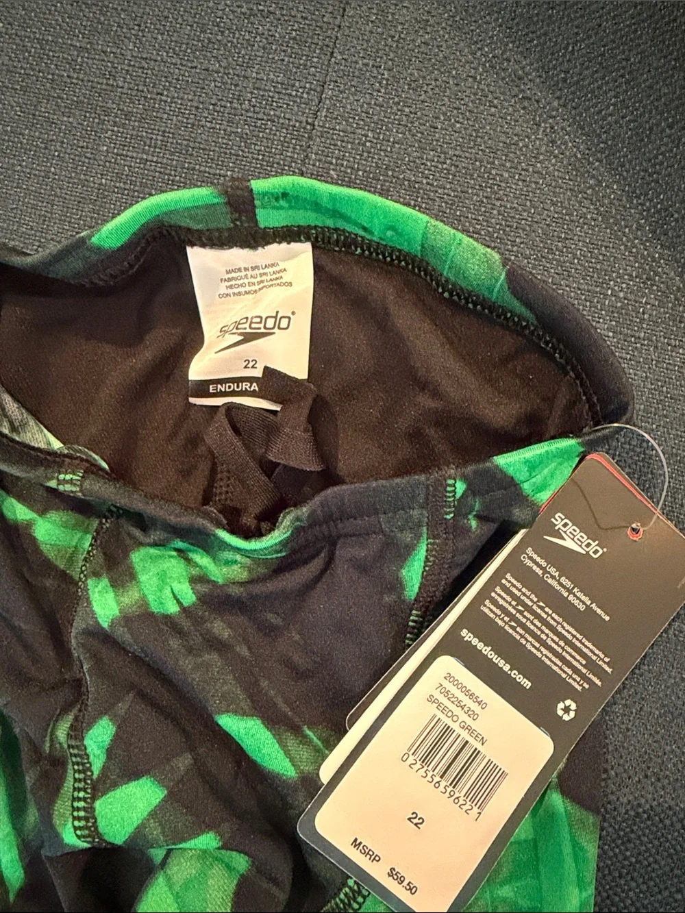 Speedo Youth Green/Blue Swim trunk set Jammer Endurance 22 waist set of 2 bundle